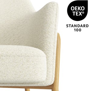 Layton-fauteuil lounge en tissu bouclé ecru