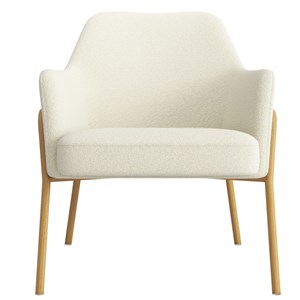 Layton-fauteuil lounge en tissu bouclé ecru