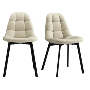 Stellia-chaise en velours beige (x2)