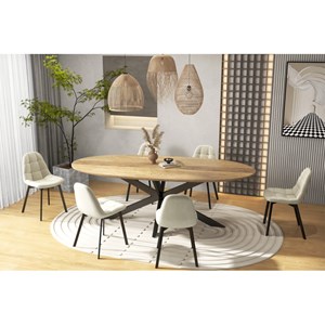 Stellia-chaise en velours beige (x2)