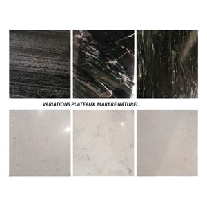 Marbella-table basse ronde 70 cm en marbre noir et bois massif