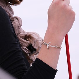 Bracelet ancre femme beige - hoëdic