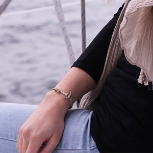Bracelet ancre femme beige - hoëdic