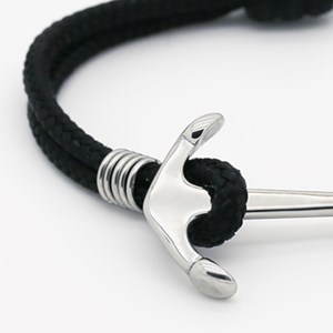 Bracelet ancre marine femme noir – arz