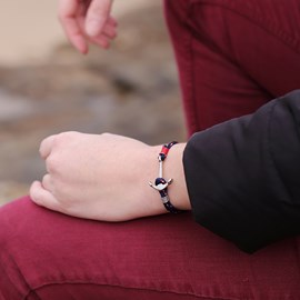 Bracelet ancre femme bleu marine