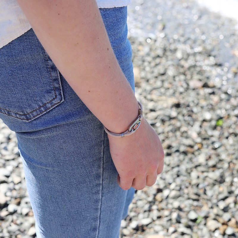 Bracelet mousqueton beige femme – mesnil