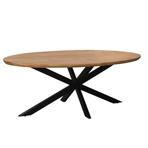 Macy-table à manger ovale 10 personnes 240 cm en bois massif