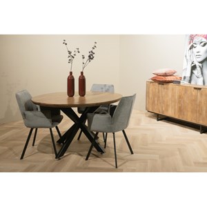 Macy-table à manger ronde 4 personnes 140 cm en bois massif