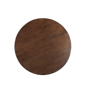 Macy-table à manger ronde 4 personnes 130 cm en bois massif brun