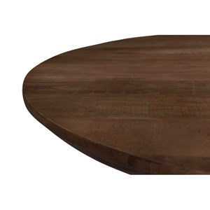 Macy-table à manger ronde 4 personnes 130 cm en bois massif brun