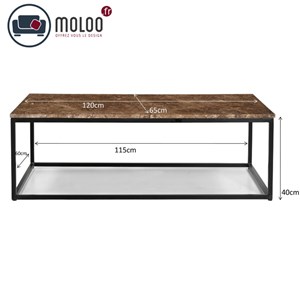 Milano-table basse 120x60 cm en marbre emperador