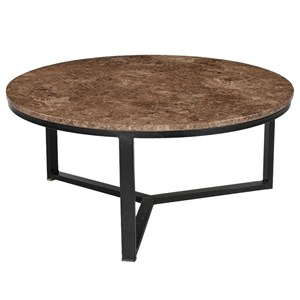Milano-table basse ronde 60 cm en marbre emperador