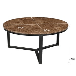 Milano-table basse ronde 60 cm en marbre emperador
