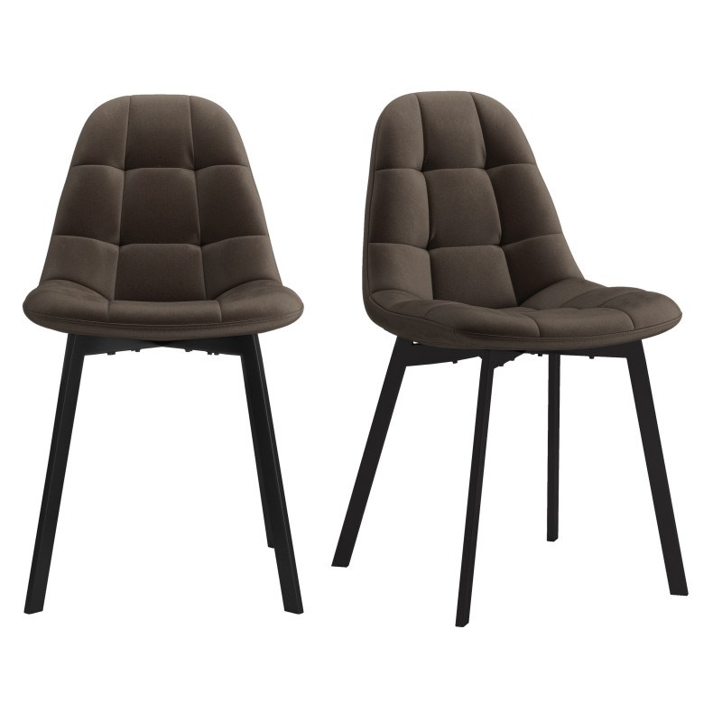 Stellia-chaise en velours marron (x2)
