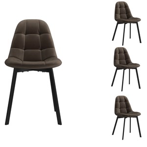 Stellia-chaise en velours marron (x4)