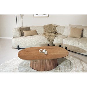 Sienne-table basse ovale en bois massif