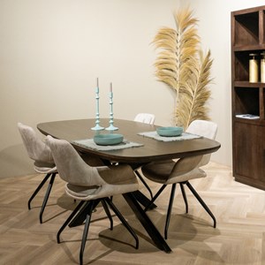 Skagen-table à manger 10 personnes 230 cm en bois massif brun