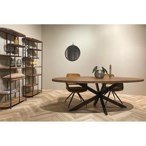 Bari-table à manger ovale 10 personnes 240 cm en bois massif