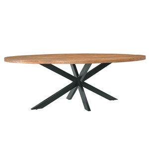 Bari-table à manger ovale 10 personnes 240 cm en bois massif