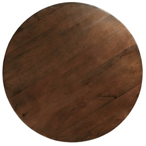 Figari-table à manger ronde 4 personnes d130 cm bois brun