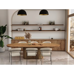 Seville-table à manger ovale 10 personnes 250 cm en bois massif