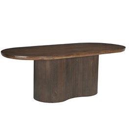 Seville-table à manger ovale 10 personnes 250 cm en bois massif brun