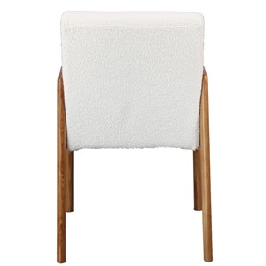 Alban-fauteuil de table en frêne naturel et tissu curly ecru (x2)