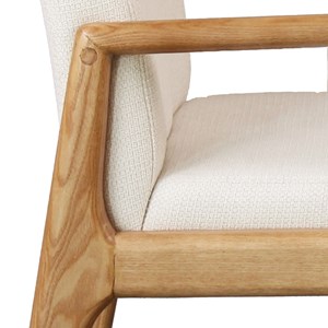 Alban-fauteuil de table en frêne naturel et tissu trendy ecru (x2)