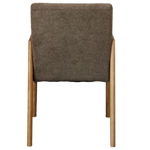 Alban-fauteuil de table en frêne naturel et tissu trendy taupe (x2)