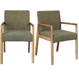 Alban-fauteuil de table en frêne naturel et tissu trendy sauge (x2)
