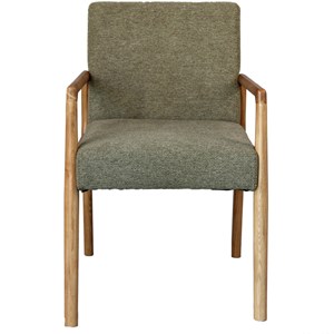 Alban-fauteuil de table en frêne naturel et tissu trendy sauge (x2)