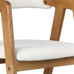 Camille-chaise de bar en frêne naturel et tissu curly ecru (x2)