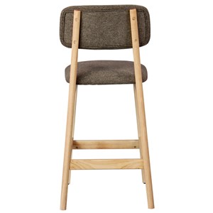 Cliff-tabouret de bar en bois naturel et tissu trendy taupe (x2)