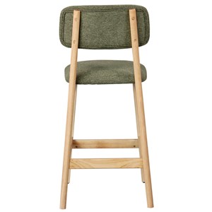 Cliff-tabouret de bar en bois naturel et tissu trendy sauge (x2)