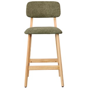 Cliff-tabouret de bar en bois naturel et tissu trendy sauge (x2)