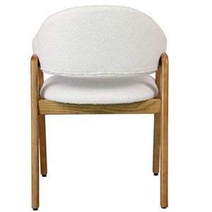 Wool-chaise en frêne naturel et tissu curly ecru (x2)
