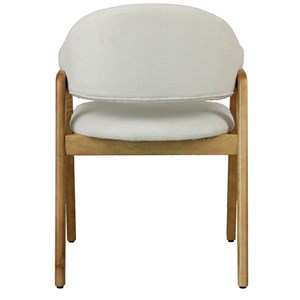 Wool-chaise en frêne naturel et tissu trendy ecru (x2)