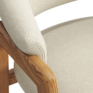 Wool-chaise en frêne naturel et tissu trendy ecru (x2)