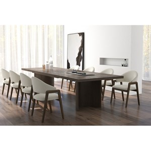 Wool-chaise en frêne patiné noyer et tissu curly ecru (x2)