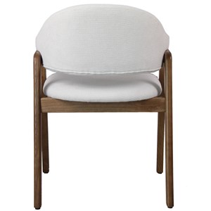 Wool-chaise en frêne patiné noyer et tissu trendy ecru (x2)