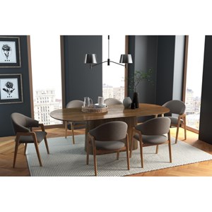 Wool-chaise en frêne naturel et tissu trendy taupe (x2)