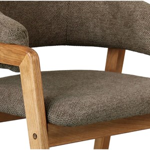 Wool-chaise en frêne naturel et tissu trendy taupe (x2)