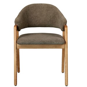 Wool-chaise en frêne naturel et tissu trendy taupe (x2)