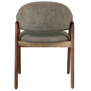 Wool-chaise en frêne patiné noyer et tissu trendy taupe (x2)