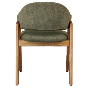 Wool-chaise en frêne naturel et tissu trendy sauge (x2)