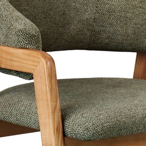 Wool-chaise en frêne naturel et tissu trendy sauge (x2)