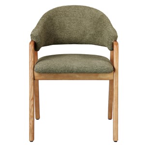 Wool-chaise en frêne naturel et tissu trendy sauge (x2)