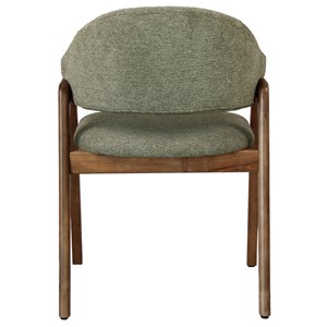 Wool-chaise en frêne patiné noyer et tissu trendy sauge (x2)