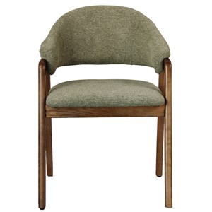 Wool-chaise en frêne patiné noyer et tissu trendy sauge (x2)