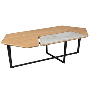 Table basse hexagonale bi-matière
